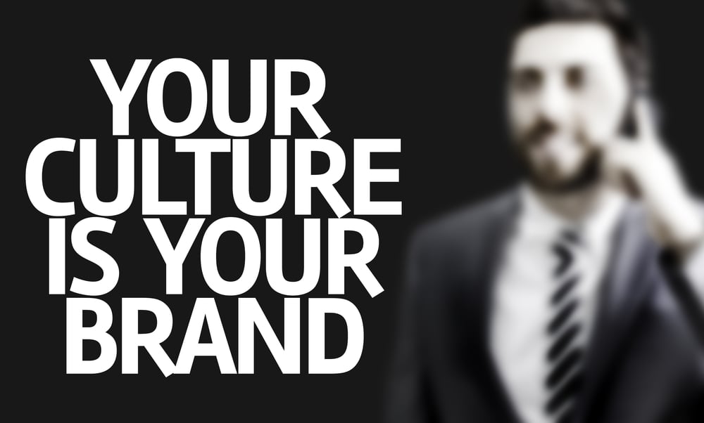 Business man with the text Your Culture is Your Brand in a concept image